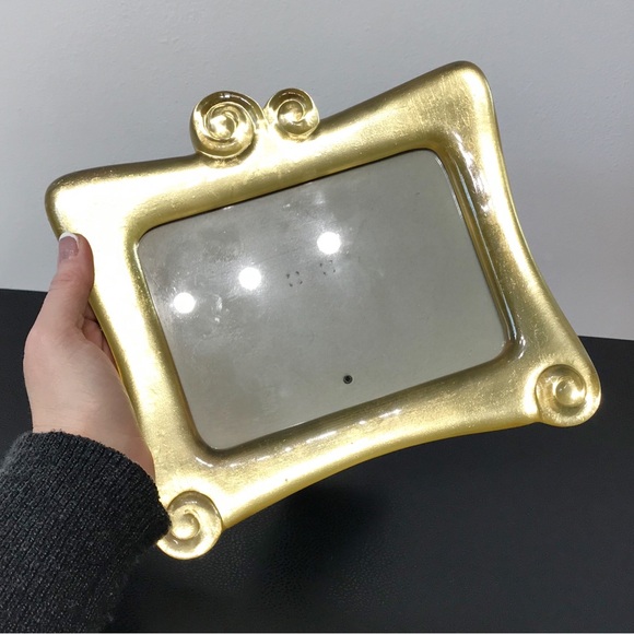 Vintage 5X7 UV Black Light Glow Thick Lucite Gold Leaf Swirl Picture Photo Frame - Picture 10 of 16